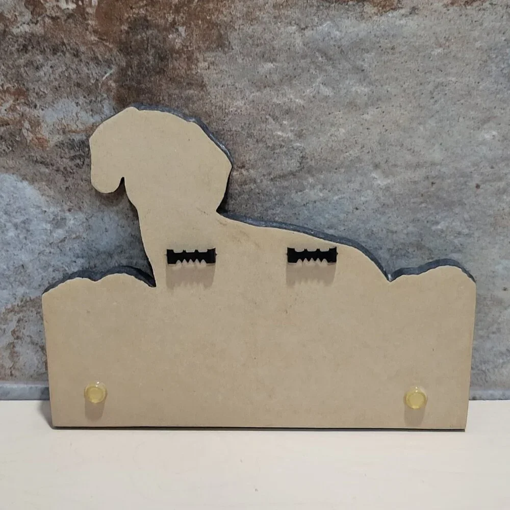 Decorative Brown Dachshund Dog Key Leash Holder Wall Mount
